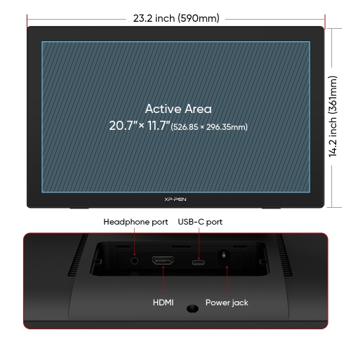 XPPen Artist 24 FHD Pen Display 23.8" Drawing Monitor with 8192 Pressure Levels Stylus