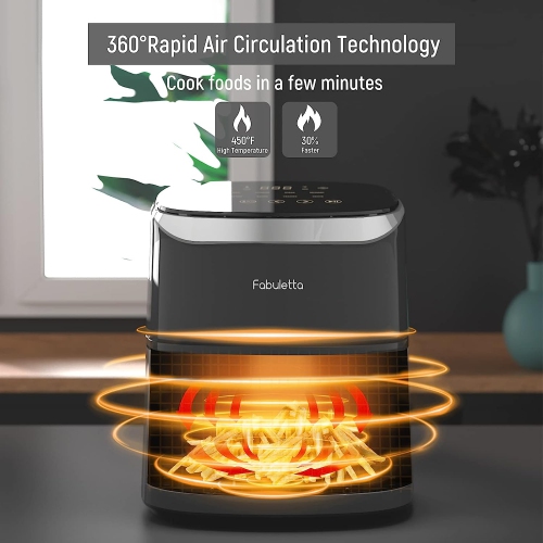 Fabuletta 9 Customizable Smart Cooking Programs Compact 4QT Air Fryers