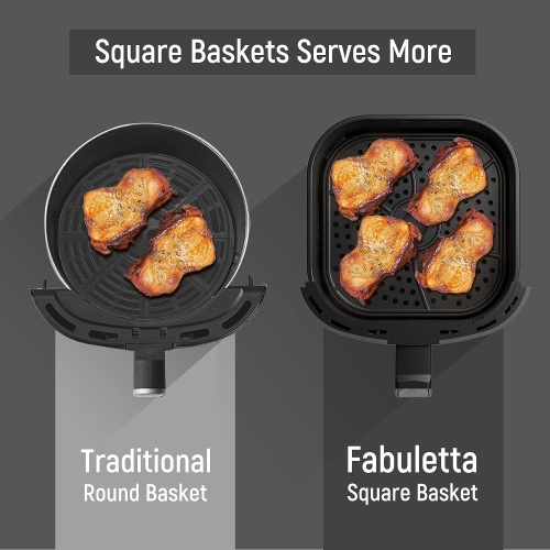Fabuletta 9 Customizable Smart Cooking Programs Compact 4QT Air Fryers