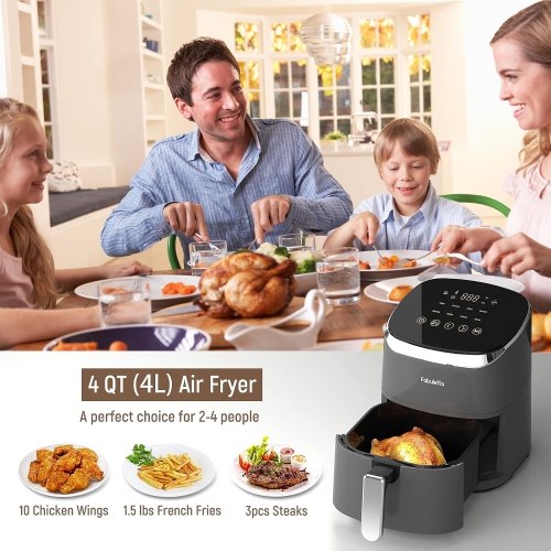 Fabuletta 9 Customizable Smart Cooking Programs Compact 4QT Air Fryers