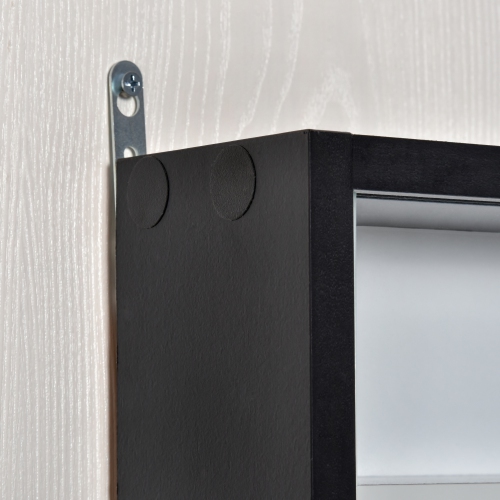 HOMCOM 5-Storey Wall Shelf Display Cabinet, Shot Glass Display Case, Glass Curio Cabinet with 2 Glass Doors and 4 Adjustable Shelves, Black and White