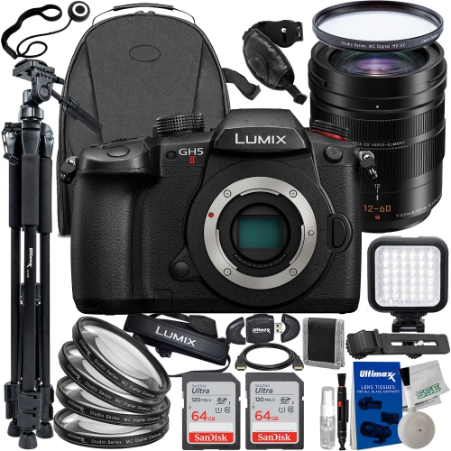 Appareil photo sans miroir Lumix GH5 II de Panasonic avec objectif 12-60&nbsp;mm f/2.8-4 - Ensemble 18PC