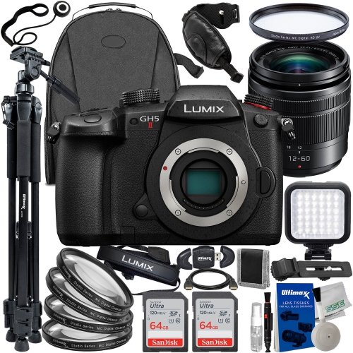 Appareil photo sans miroir Lumix GH5 II de Panasonic avec objectif 12-60&nbsp;mm f/3,5-5,6 - Ensemble 18PC