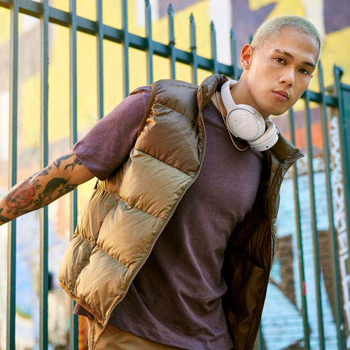 Casque d'écoute Bluetooth à suppression du bruit QuietComfort de Bose - Fumée blanche