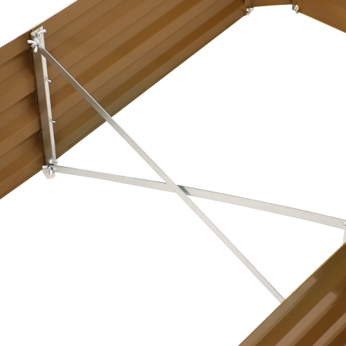 Sunnydaze Galvanized Steel L-Shaped Raised Garden Bed - 59.5 in - Brown