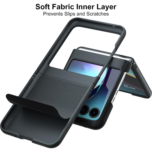 [CSmart] Étui mince antichoc rigide en cuir pour Moto Razr+ plus / Razr 40 Ultra 2023 de Motorola, bleu marine