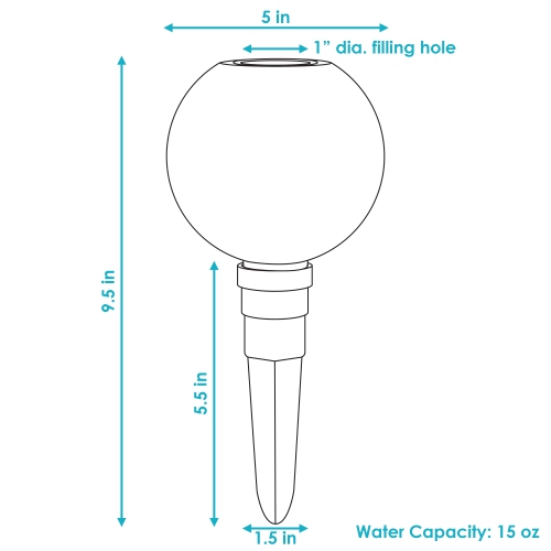 Sunnydaze Mosaic Glass Watering Globe with Clay Spike - Magenta Medley