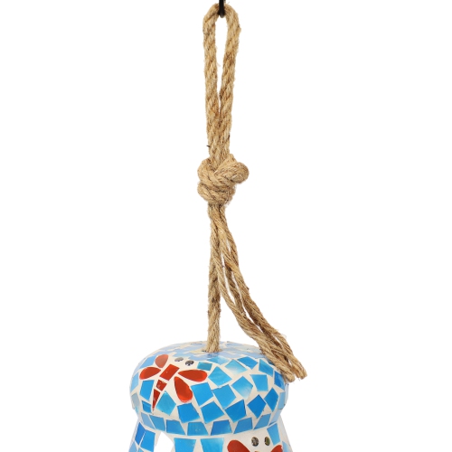 Sunnydaze Spring Flowers Mosaic Glass Wind Bell Chime - 7 in