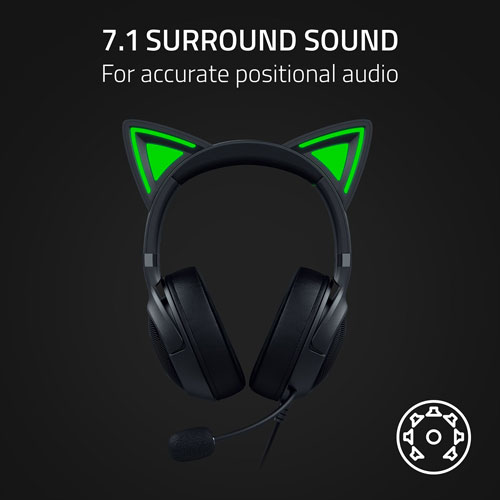 Razer Kraken Kitty V2 Over-Ear Gaming Headset - Black