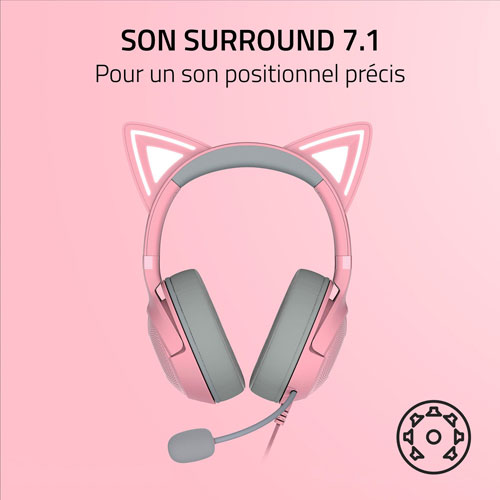 Image 9 of 10.. Razer Kraken Kitty V2 Edition Gaming Headset with Microphone - Quartz