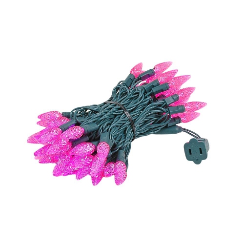 NOVELTY LIGHTS LLC  Novelty Lights 24 Feet 70 Led True Twinkle Outdoor Christmas String, 100% Twinkle C6 Strawberry Led Lights On Wire, Commercial