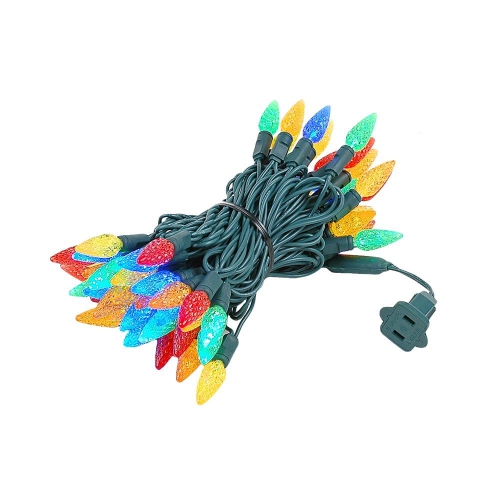 NOVELTY LIGHTS LLC  Novelty Lights 24 Feet 70 Led True Twinkle Outdoor Christmas String, 100% Twinkle C6 Strawberry Led Lights On Wire, Commercial