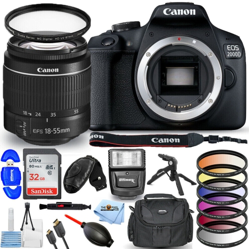 Canon EOS 2000D DSLR Camera (Body Only) with Starter Accessory Bundle –  Includes: SanDisk Ultra 32GB SDHC Memory Card + Camera Carrying Case + Body