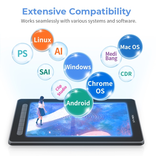 XPPen Artist 12 Graphic Display 11.9-inch Digital Drawing Anti-glare Screen & 10 Customized Express Keys & USB-C Connection