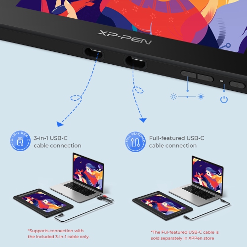Écran de tablette à dessin entièrement laminé de 13,3 po avec 9 touches de raccourci 2 Elite Smart Stylus de XPPen Artist 13