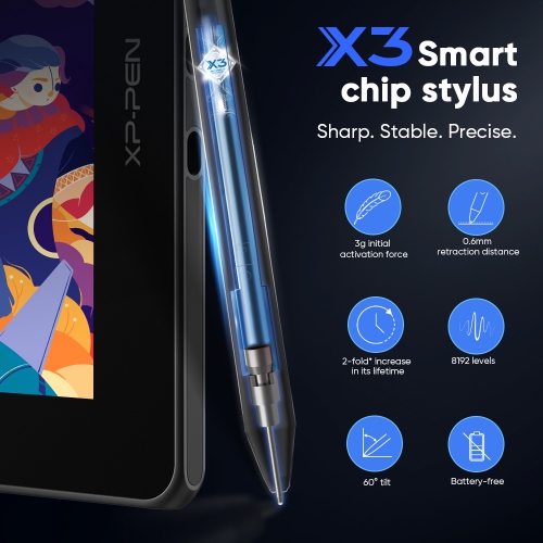 Écran de tablette à dessin entièrement laminé de 13,3 po avec 9 touches de raccourci 2 Elite Smart Stylus de XPPen Artist 13