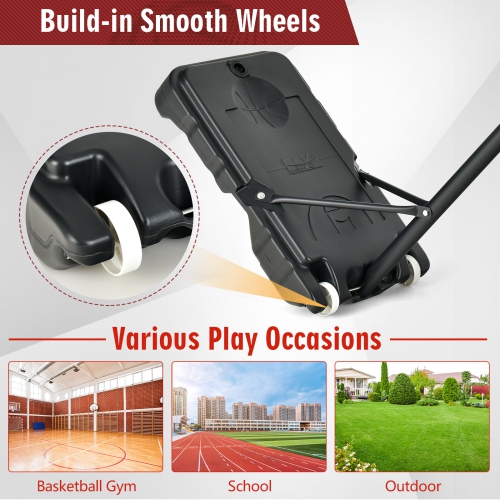 Costway Kids Basketball Hoop Portable Backboard System with Adjustable Height Ball Storage