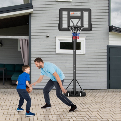 Costway 44" Portable Adjustable Basketball Goal Hoop Stand System withSecure Bag Outdoor