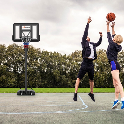 Costway 44" Portable Adjustable Basketball Goal Hoop Stand System withSecure Bag Outdoor