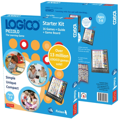 DCCED  Logico The Learning Game - Piccolo Starter Kit – 1 Piccolo Book + 1 Piccolo Board (Ages 5-9)