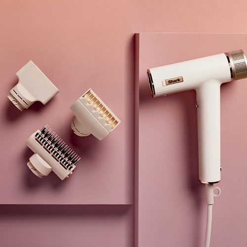 Shark SpeedStyle RapidGloss Finisher / High-Velocity Hair Dryer with IQ Speed Styling - White