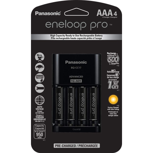 Panasonic Eneloop Advanced Battery Charger Pack & AAA Eneloop Pro High Capacity Ni-MH Rechargeable Batteries,