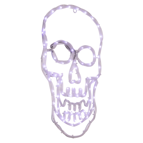 LED Lighted 4 Function Skull Halloween Window Decoration - 18"