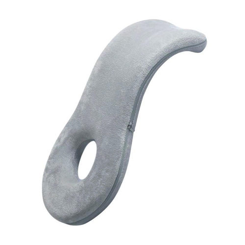 24 inch Ergonomic Face Down Pillow and Back Pillow, Grey Memory Foam Nap Pillow for Car Office Chair Back Support Cushion