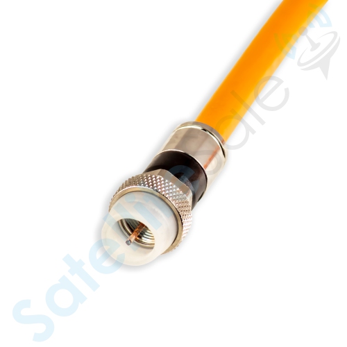 SatelliteSale Outdoor RG6 Coaxial 1800 Mhz Underground Burial Flooded Cable Universal Wire Polyethylene Orange Cord 200 Feet