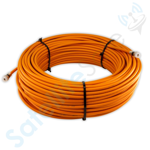 SatelliteSale Outdoor RG6 Coaxial 1800 Mhz Underground Burial Flooded Cable Universal Wire Polyethylene Orange Cord 200 Feet