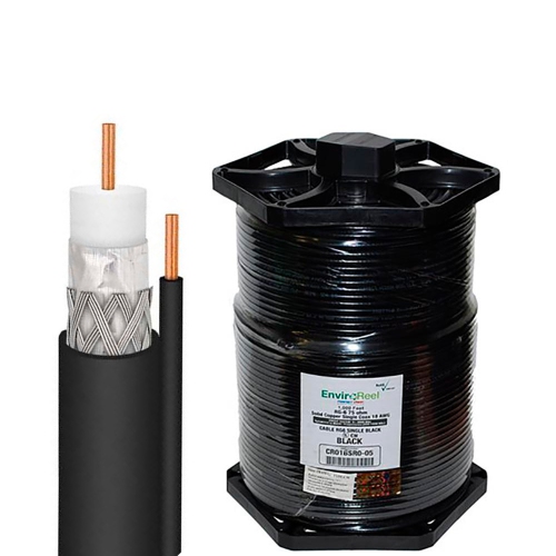 DirecTV EnviroReel CR04BSR0-05 Black 1000 ft RG6 Solid Copper Coaxial Cable with Ground