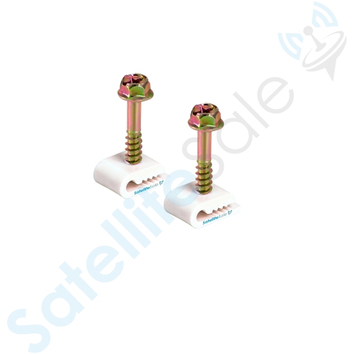 SatelliteSale Single Ground Screw White Clips for Single Antenna Ground Wire Cable Management 100 Pcs