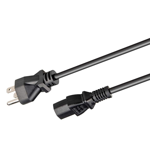 SatelliteSale Universal Heavy Duty Computer Power Cable Male NEMA 5-15P to Female IEC C13/C14 Universal Wire Black PVC Cord 15 feet