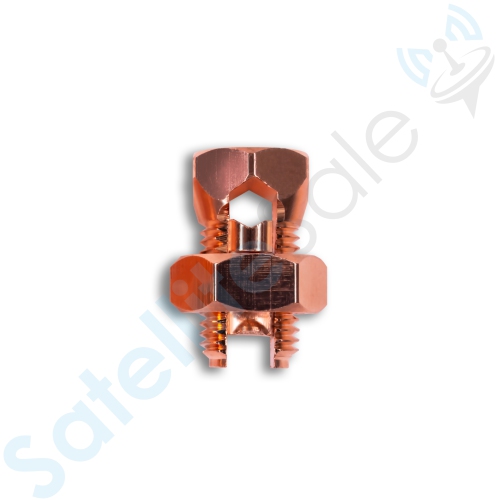 SATELLITESALE  Ul-Listed High Conductivity Copper Coated Brass Grounding Split Bolt Connectors Size #4 Pack Of 10 Pieces
