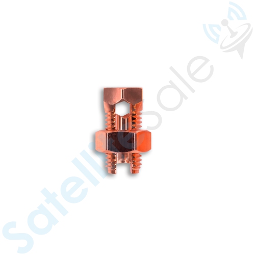 SATELLITESALE  Ul-Listed High Conductivity Copper Coated Brass Grounding Split Bolt Connectors Size #8 Pack Of 5 Pieces