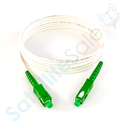 SatelliteSale Digital SCP/AC Fiber Optic OFNR Patch Cable Simplex SC-Standard Connector 2.9mm O.D. White Cord 6 feet