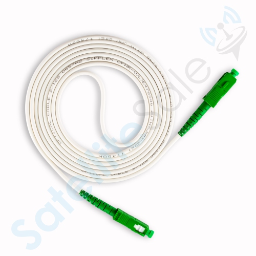 SatelliteSale Digital SCP/AC Fiber Optic OFNR Patch Cable Simplex SC-Standard Connector 2.9mm O.D. White Cord 6 feet