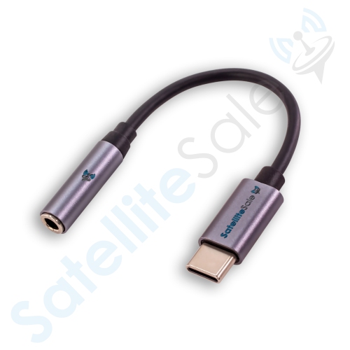 SATELLITESALE  Universal USB Type C Audio And Power Adapter Male to Female Black And Pvc Converter In White