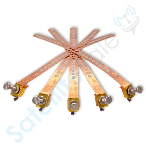 SatelliteSale Copper Coated Grounding Strap 9" Flexible and Adjustable Pack of 5 Pieces