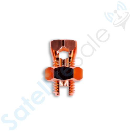 SATELLITESALE  Ul-Listed High Conductivity Copper Coated Brass Grounding Split Bolt Connectors Size #6 Pack Of 10 Pieces