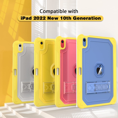Case for iPad 10th Generation 10.9 inch 2022, Heavy Duty Shockproof Rugged Protective with Pencil Holder, 10.9" 10 Gen Translucent Cover with