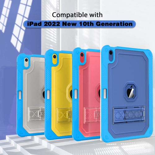 Case for iPad 10th Generation 10.9 inch 2022, Heavy Duty Shockproof Rugged Protective with Pencil Holder, 10.9" 10 Gen Translucent Cover with