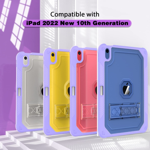 Case for iPad 10th Generation 10.9 inch 2022, Heavy Duty Shockproof Rugged Protective with Pencil Holder, 10.9" 10 Gen Translucent Cover with
