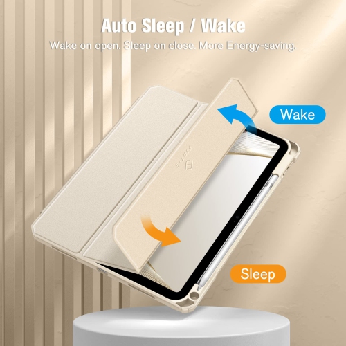 Hybrid Slim Case for iPad 10th Generation 10.9 Inch Tablet - Built-in Pencil Holder Shockproof Cover with Clear Transparent Back Shell, Auto