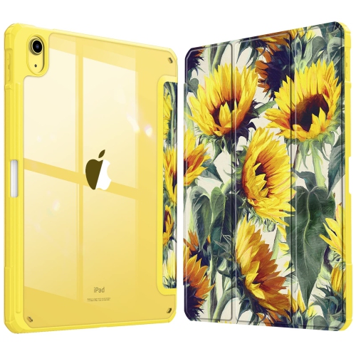 HLD  Hybrid Slim Case for Ipad 10Th Generation 10.9 Inch Tablet (2022 Model) - Built-In Pencil Holder Shockproof Cover w Clear Transparent Back