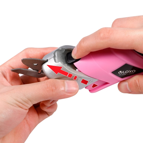 Ciseaux électriques sans fil, 2 lames, chargeur, boîte de rangement, ciseaux, métal, métal, tapis, cuir, chargeur, rose