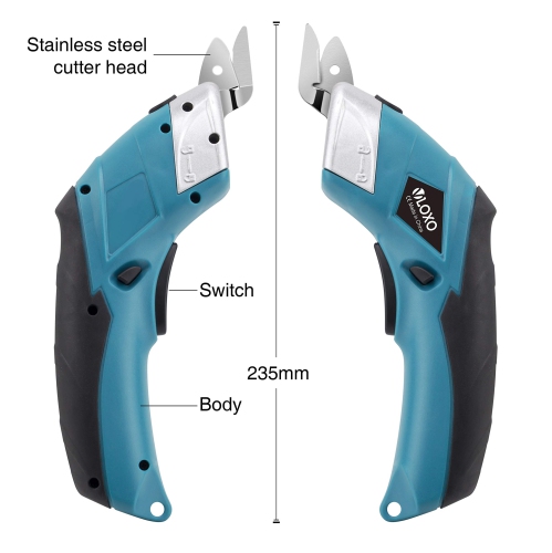 Ciseaux électriques sans fil à 2 lames outil de coupe puissant et rechargeable pour tapis en carton en cuir avec chargeur