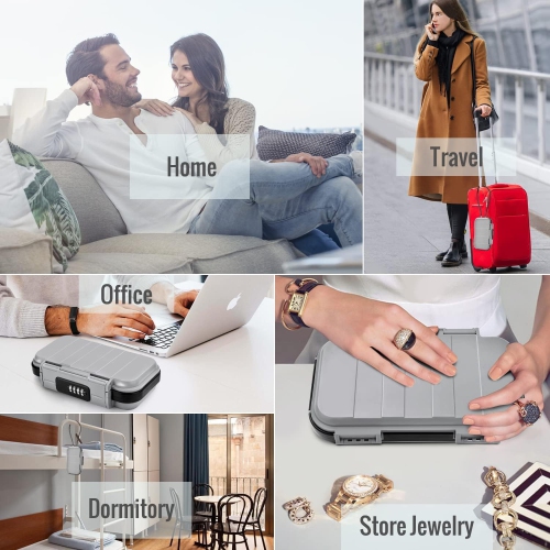 Coffre-fort portatif à combinaison petit coffre-fort antivol coffre-fort coffre-fort étanche de voyage Safe avec câble amovible de sécurité