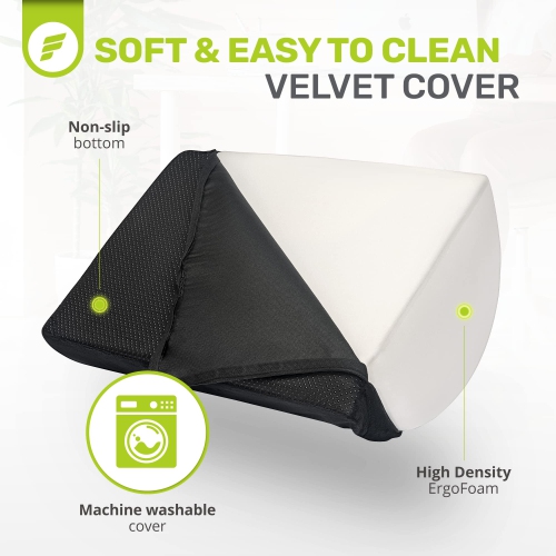 Adjustable Foot Rest Under Desk for Added Height | Large Premium Velvet Soft Foam Footrest for Desk | Most Comfortable Desk Foot Rest in The World