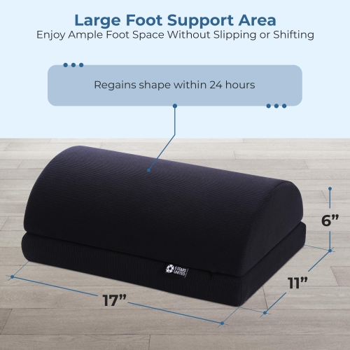 Foot Rest Under Desk Cushion - Adjustable Height 15cm - Ergonomic Half-Cylinder Pad for Extra Leg Support - Breathable Mesh Cover - Non-Slip Bottom -